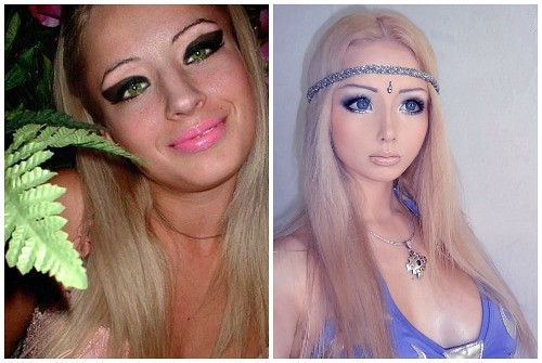 Lukyanova Valeria bago at pagkatapos ng mga plastik. Larawan ng batang babae na si Barbie (Amatue) sa Instagram, Vkontakte